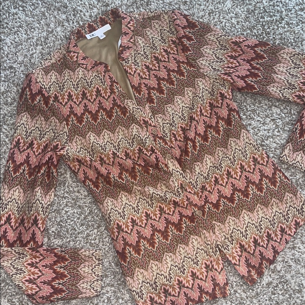 DR2 Women's Zigzag Patterned Skirt Set - Brown and Pink
